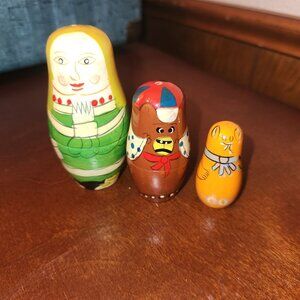 Three of the Nesting Dolls that go to Goldilocks and the Three Bears